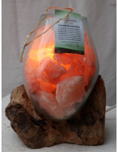 Lampada di sale irripetibile creata in vetro soffiato su...