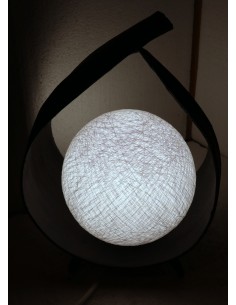 Lampada abatjour foglia di cocco con palla di cotone... 2