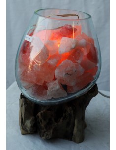 Lampada di sale irripetibile creata in vetro soffiato su...