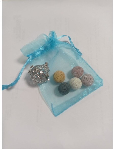 Collana Pomander porta essenza con sfere in Lava colorata comunica quella che preferisci