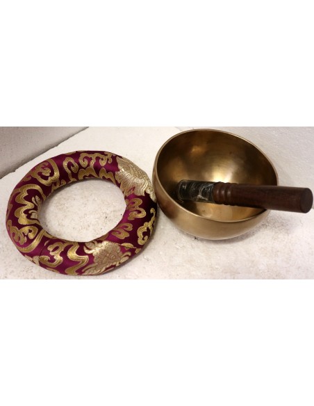 Campana Tibetana originale 100% gr 700 battuta a mano cm 15x15x8 metalli yoga