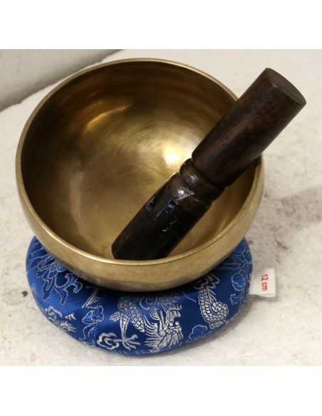 Campana Tibetana originale 100% gr 400 battuta a mano cm 12,5x12,5x7h metalli yoga
