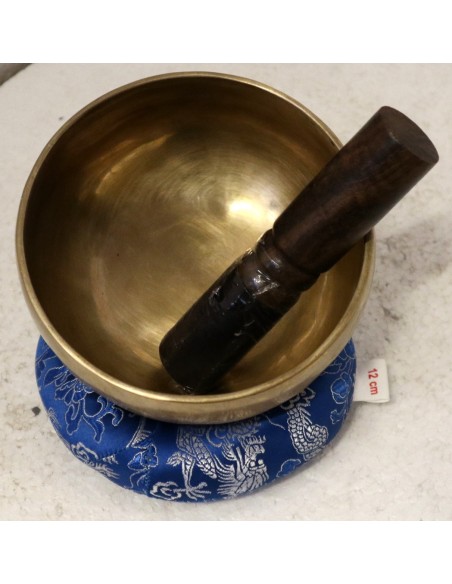 Campana Tibetana originale 100% gr 400 battuta a mano cm 12,5x12,5x7h metalli yoga