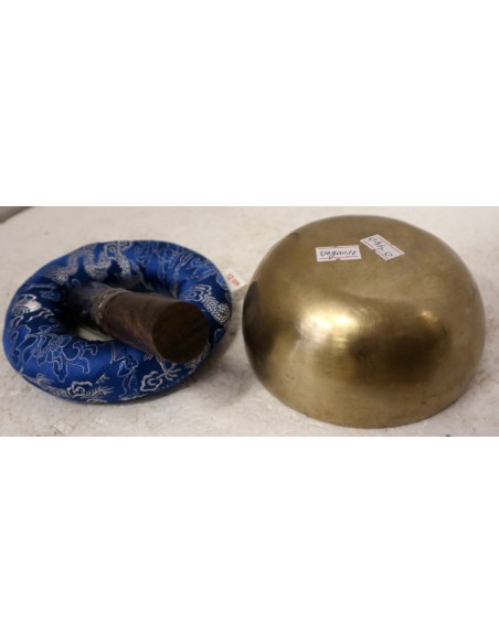 Campana Tibetana originale 100% gr 400 battuta a mano cm 12,5x12,5x7h metalli yoga