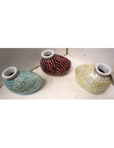 Vasi in terracotta e mosaico di vetro disponinile oro,...