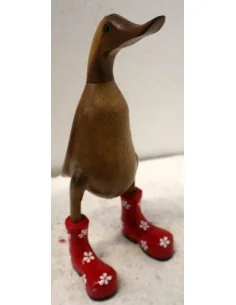 Piccola Oca papera in legno veste naturale con scarpe...