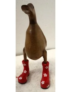 Piccola Oca papera in legno veste naturale con scarpe... 2