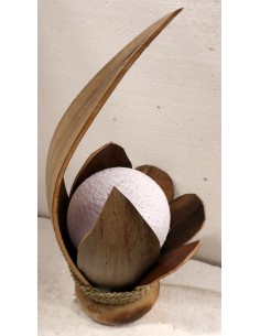Lampada abatjour in foglie di cocco naturali palla di...