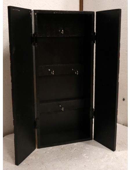 Portachiavi da muro in legno argento oro mdf con albero della vita cm 14x32x6