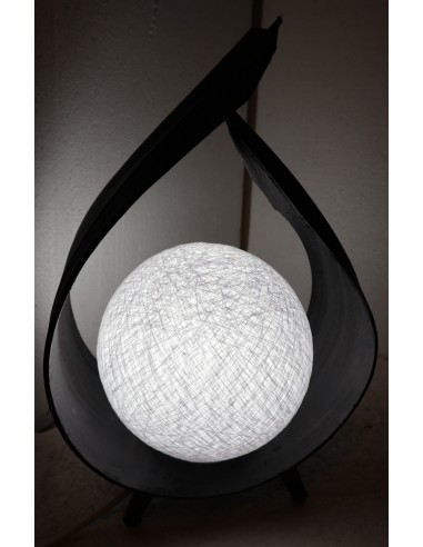 Lampada abatjour in foglia di cocco chiusa nera...
