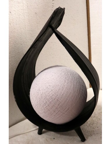 Lampada abatjour in foglia di cocco chiusa nera...