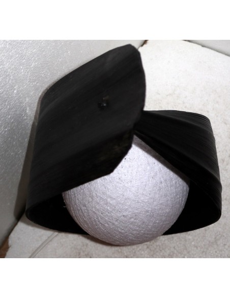 Lampada abatjour in foglia di cocco chiusa nera palla di cotone a sfera bianca cm 25x13x32h
