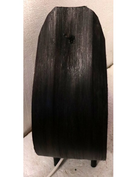 Lampada abatjour in foglia di cocco chiusa nera palla di cotone a sfera bianca cm 25x13x32h
