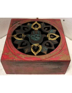 Scatola porta gioie oggetti il legno mano di Fatima rossa...