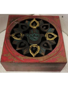 Scatola porta gioie oggetti il legno mano di Fatima rossa... 2