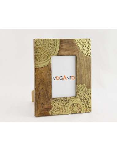 PORTA FOTO GOLD MANDALA MANGOWOOD INTARSIATO...