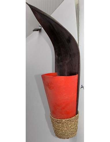 Applique in cocco resina color arancio nero cm...