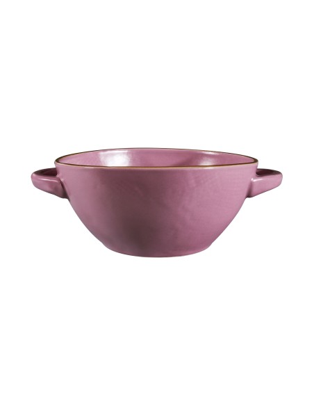 ciotola zuppa con manici linea Mediterranea Novità Home colore rosa glicine cm 20 X 15 X 7
