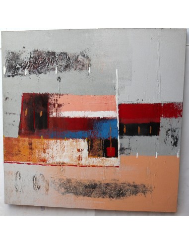 Quadro astratto cm 100x100 sfondo grigio...