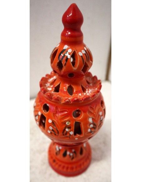 Porta Candela in ceramica smaltata colorati realizzati a mano cm 10x10x23h