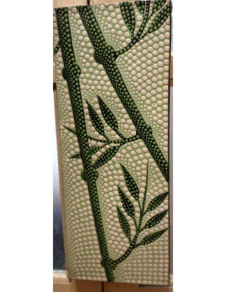 Quadro cm 30x20 canne di bambù tecnica aborigena maori dipinto