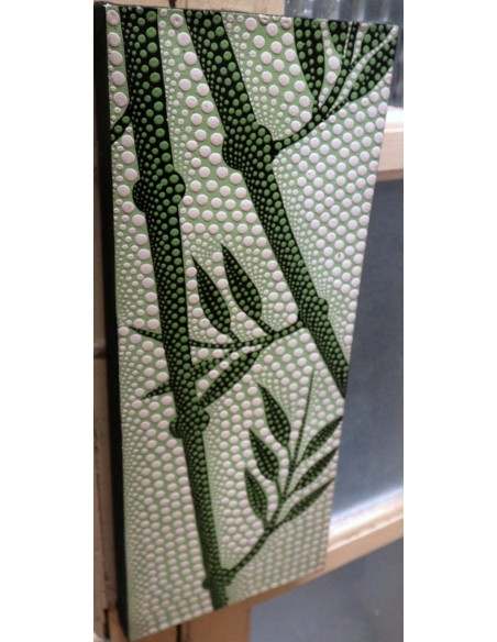 Quadro cm 30x20 canne di bambù tecnica aborigena maori dipinto