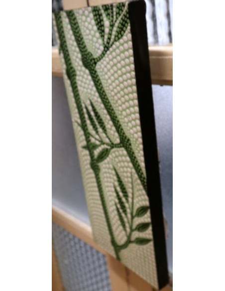 Quadro cm 30x20 canne di bambù tecnica aborigena maori dipinto