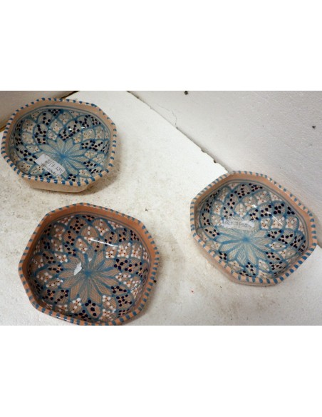 Svuota tasca artigianale in ceramica Tunisina smaltata e disegnata base turchese idea regalo