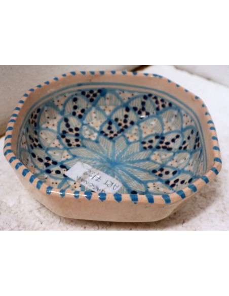 Svuota tasca artigianale in ceramica Tunisina smaltata e disegnata base turchese idea regalo