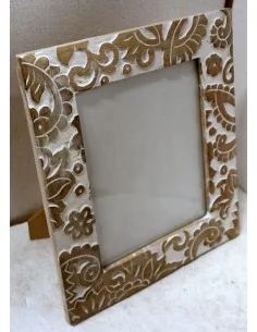 PORTA FOTO MANDALA MANGO WOOD INTARSIATO NATURALE E... 2