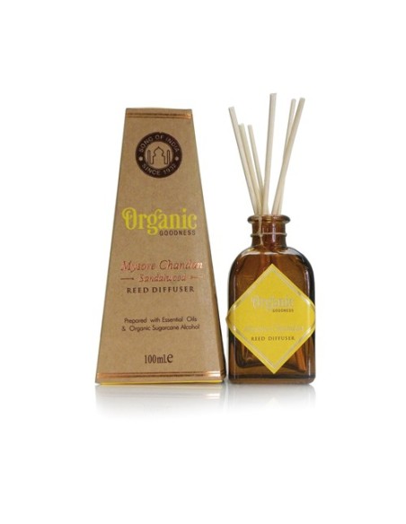 DIFFUSORE CON OLIO ESSENZIALE ORGANIC GOODNESS DA 100ML "Sandalo" essenze profumo naturale vegano