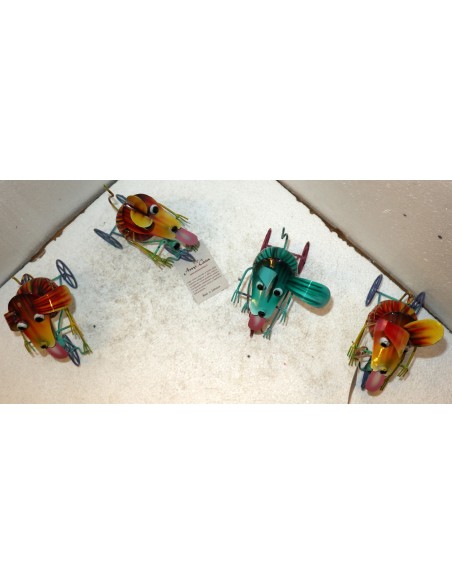 Canino in bicicletta decoro casa in metallo dipinto a mano cane idea regalo