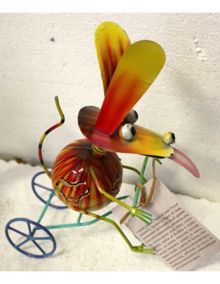 Canino in bicicletta decoro casa in metallo dipinto a mano cane idea regalo