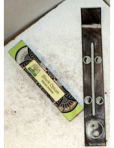 copia di Brucia porta incensi in legno intarsiato Tao...