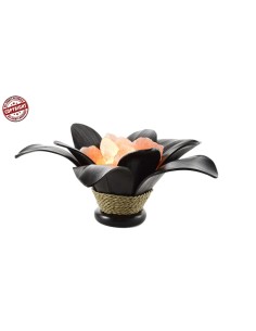 Lampada di sale irripetibile creata in con foglia di...