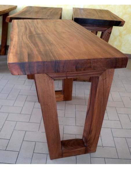 Piano in legno massello noce indiano con gambe da cm 100x51/56x5/6 top Suar