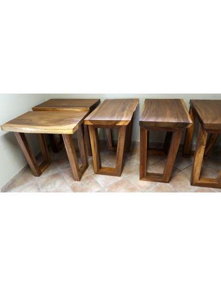 Piano in legno massello noce indiano con gambe da cm 85x50x54x5/5.5 top Suar