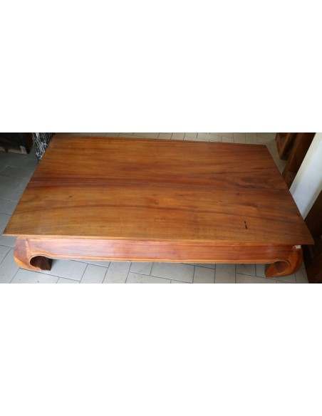 Tavolino da Caffè o fumo in legno di teak con gamba denominata Opium cm 125x75x35h