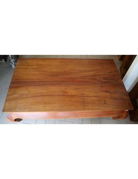 Tavolino da Caffè o fumo in legno di teak con gamba denominata Opium cm 125x75x35h