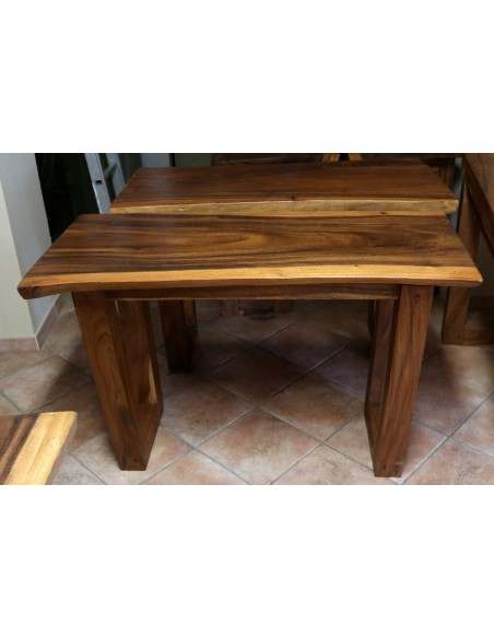 Piano in legno top massello suar o noce indiano per bagno cm 120x52/56x5/6h con gambe