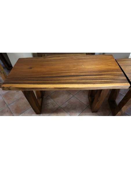 Piano in legno top massello suar o noce indiano per bagno cm 120x52/56x5/6h con gambe