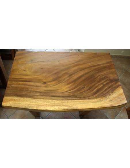 Piano in legno top massello suar o noce indiano per bagno cm 120x52/56x5/6h con gambe