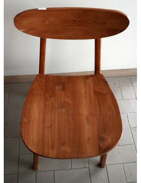 Sedia in teak massello linea moderna cm 45x45x80 seduta seggiola
