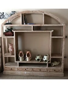 Libreria in teak decapato bianco cm 165x30x175h mobile...