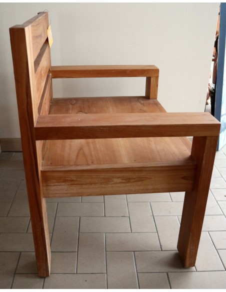 Divanetto poltrona in teak massello divano un posto cm 80x55x40 schiena cm 80h