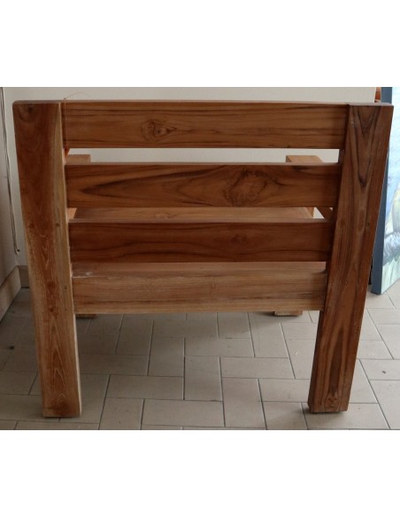 Divanetto poltrona in teak massello divano un posto cm 80x55x40 schiena cm 80h