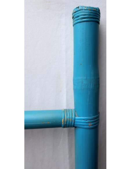 Scala in bamboo cm 160X40 etnico porta asciugamani bagno celeste bambù