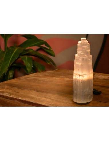 Lampada di cristallo di Selenite di montagna cm...
