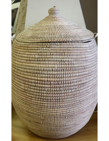 Cesto da Biancheria in Paglia Senegalese con...