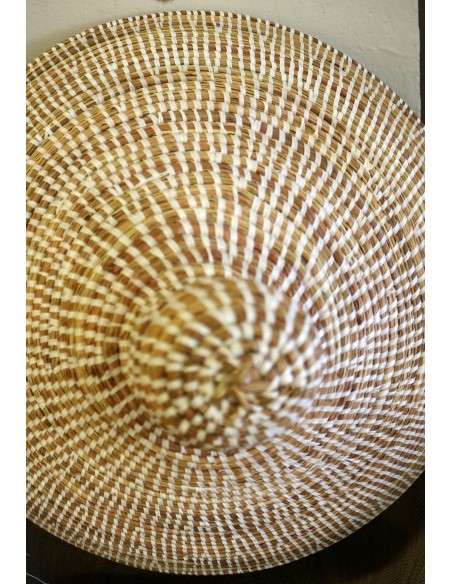 Cesto da Biancheria in Paglia Senegalese con Coperchio - Fatto a Mano cm 90x44